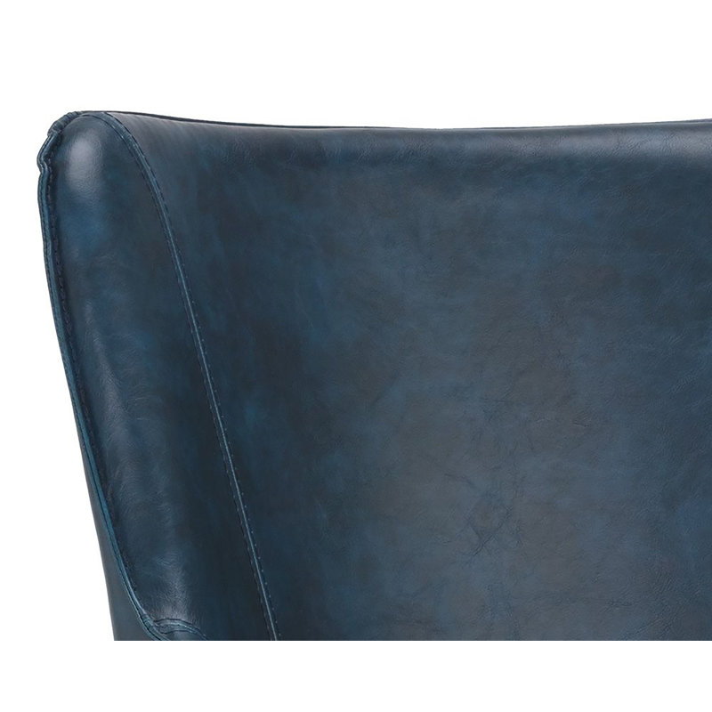 Irongate Franklin Upholstered Dining Chair, Navy Blue, Gold