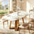47" Farmhouse Dining Table, Rectangle Kitchen Table with Cross Base