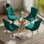 Ensemble de salle à manger à piédestal rond 5 pièces avec chaise capitonnée en velours pour salle à manger et salon-1248467101-1248467047-1248467096