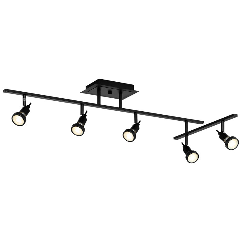 Viper Adjustable Track Light - 5-Light - Black Finish - Bulb Included