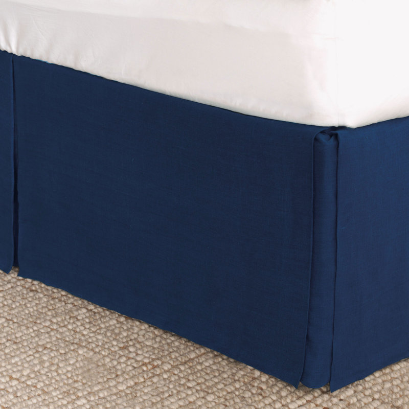 Jupe de lit 100% lin Resort 16 po, Grand, Indigo