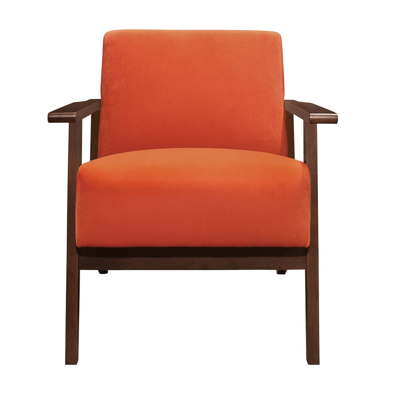 Chaise d'appoint Modern Home avec rembourrage en mousse et ressorts ensachés, ressorts en tissu d'ameublement orange, Orange