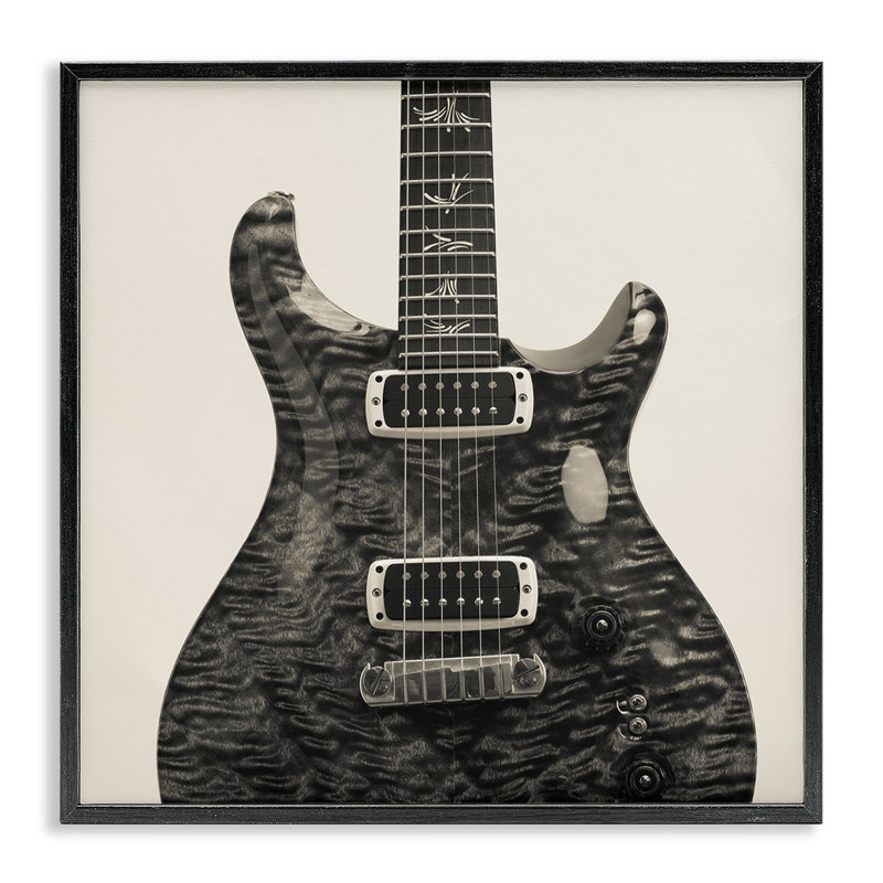  Vague à motif de giclée de guitare par Deborah Revell, H 12 po x l 12 po, Giclée encadrée noir minuit