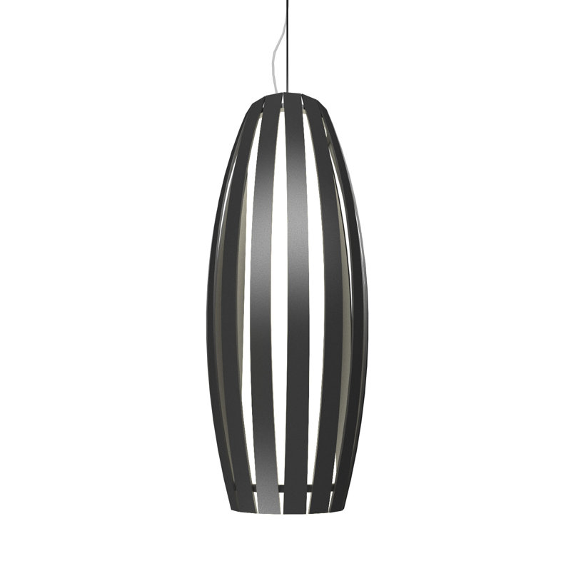 1 - Light Pendant, Imbuia, 27.69" H x 9.56" W x 9.56" D