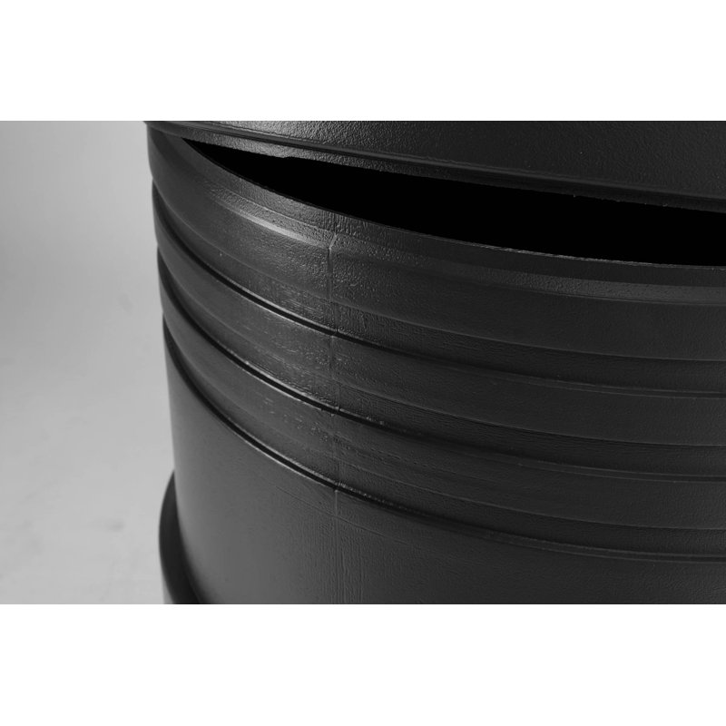 Black 45-Gallon Round Plastic Commercial Trash Can