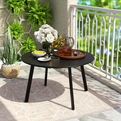 Cera 27.5 '' Outdoor Round Steel Coffee Table