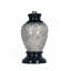 Lampe de table haute 13 po en céramique, en forme d'urne avec finition noire, abat-jour en lin