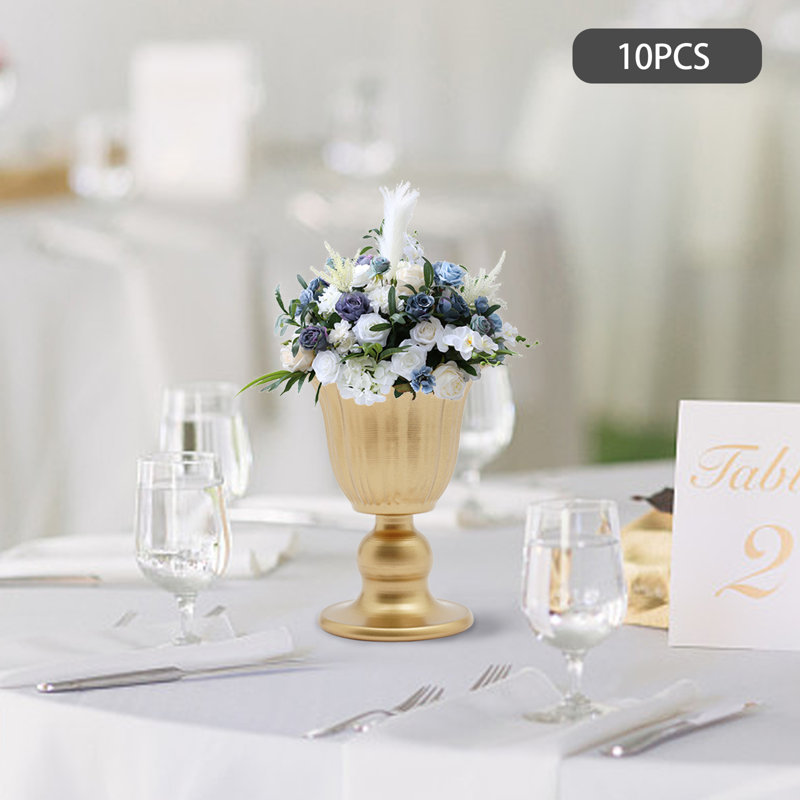 4.9"H Small Metal Wedding Table Vase, Golden