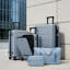 Ensemble de bagages 5 pièces avec ouverture frontale, ensemble de valise de transport extensible rigide avec double roue pivotante, bagage de voyage léger avec port USB, serrures TSA (20 "24" 28 ")