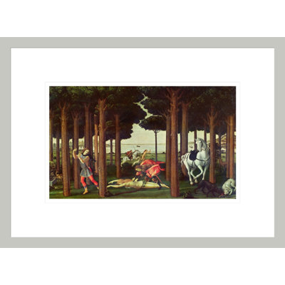 «The Story of Nastagio degli Onesti: The Débarquement de la femme» par Sandro Botticelli, impression giclée encadrée