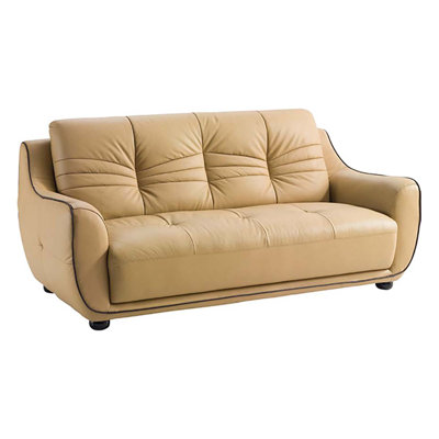 8802 Taupe Leather Sofa