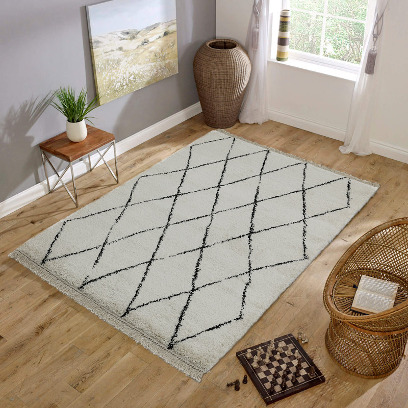 Pickerel Berber Style Cream Rug, Rectangle 120 x 170cm