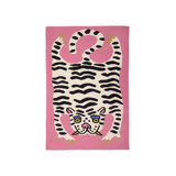 Pink Tiger Figure Woven Base Rug