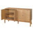 Vintage Sideboard Buffet Cabinet, 56.8" W X 18" D X 34.2" H, 4-Door Storage Cabinet With Metal Handles, MDF & Acacia Veneer, Natural Finish For Dining Room Or Living Room-303275377
