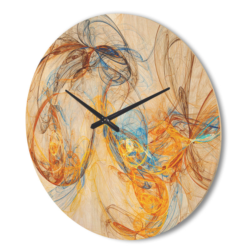 Horloge murale moderne en bois Billow Smoke, Très grand