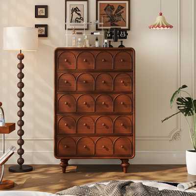 Bedroom Retro Style Solid Wood Entrance Cabinet Solid Wood Accent Chest