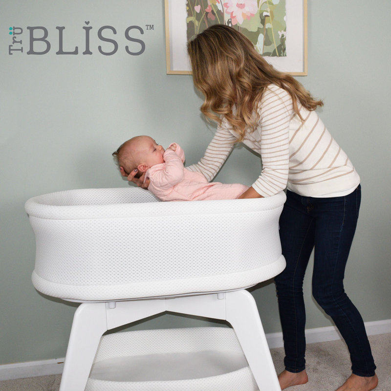 Evi Smart Bassinet, White Wood
