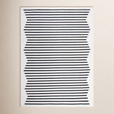 Mando Handmade Cotton Ivory/Black Rug