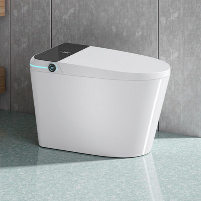 Modern Smart Toilet With Bidet Seat, Auto Open/Close, Foot Sensor, Warm Water & Dryer