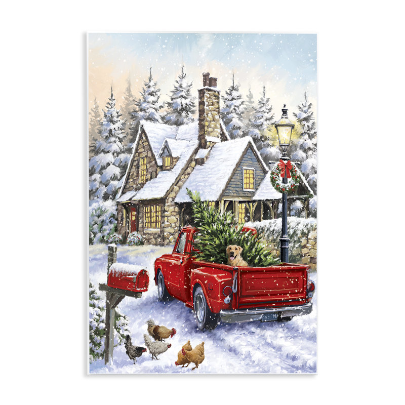 «Rustic Holiday Scene» par Ian Saxton, H 15 po x l 10 po