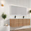 Meuble-lavabo spacieux et moderne avec lavabo en résine, style imitation chêne