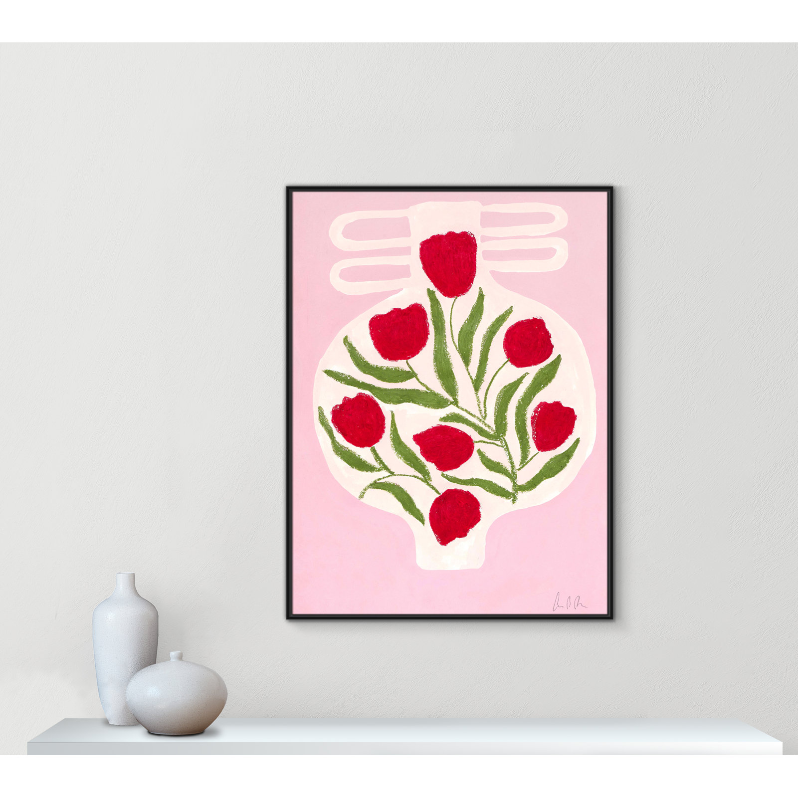Vase No. 02 Print by Camilla Bergqvist, Black, 49.5" H x 37.5" W