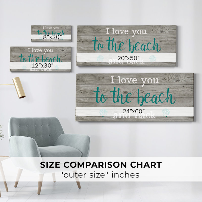 Plage et retour sur toile, H 8 po x l 20 po x P 1,5 po