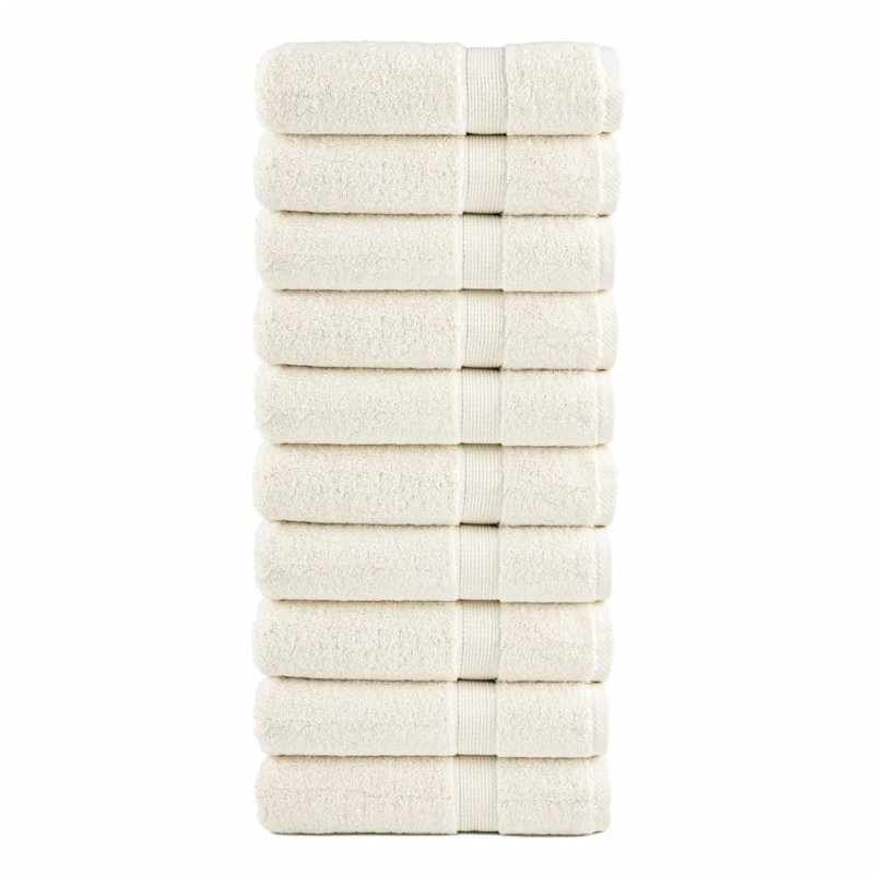 Nerte 100% Cotton Hand Towel, Cream White, 100cm L x 50cm W