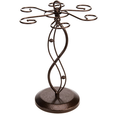 Metal Tabletop Wine Glass Rack in Bronze