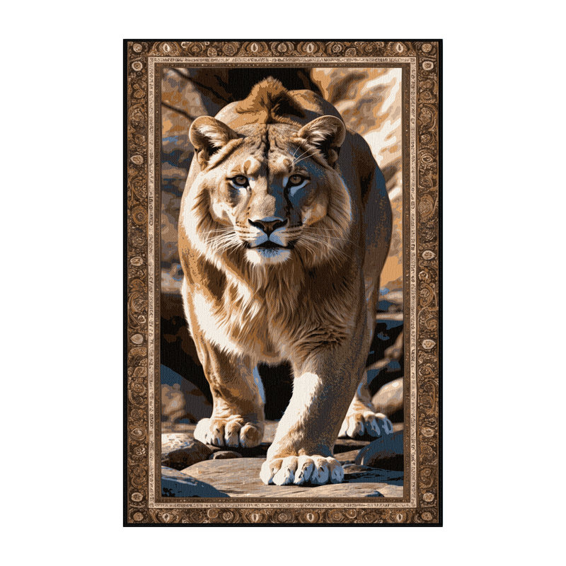  Tapis lavable Mountain Lion Big Cats, Rectangle 6 pi x 9 pi