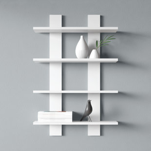 Rhodes 4 Tier Modern Floating Windowsill Wall Shelf Wade Logan Finish: Black