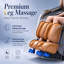 Fauteuil de massage 4D pour tout le corps avec rail SL étendu, 24 points de massage, 3 modes zéro gravité, écran tactile HD, chauffage lombaire, repose-jambes extensible avec rouleau de massage pour les pieds et Bluetooth