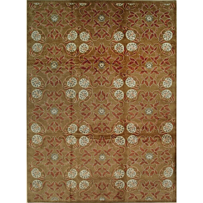 Tapis transitionnel en laine noué à la main Peringer, Rectangulaire 8 pi x 10 pi
