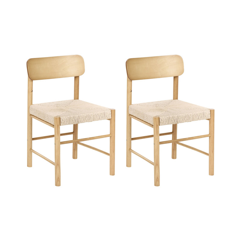 45cm H Solid Wood Side Chair, Beige