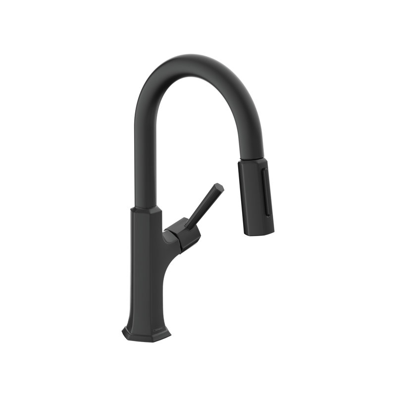 Locarno Single Handle Kitchen Faucet, Matte Black