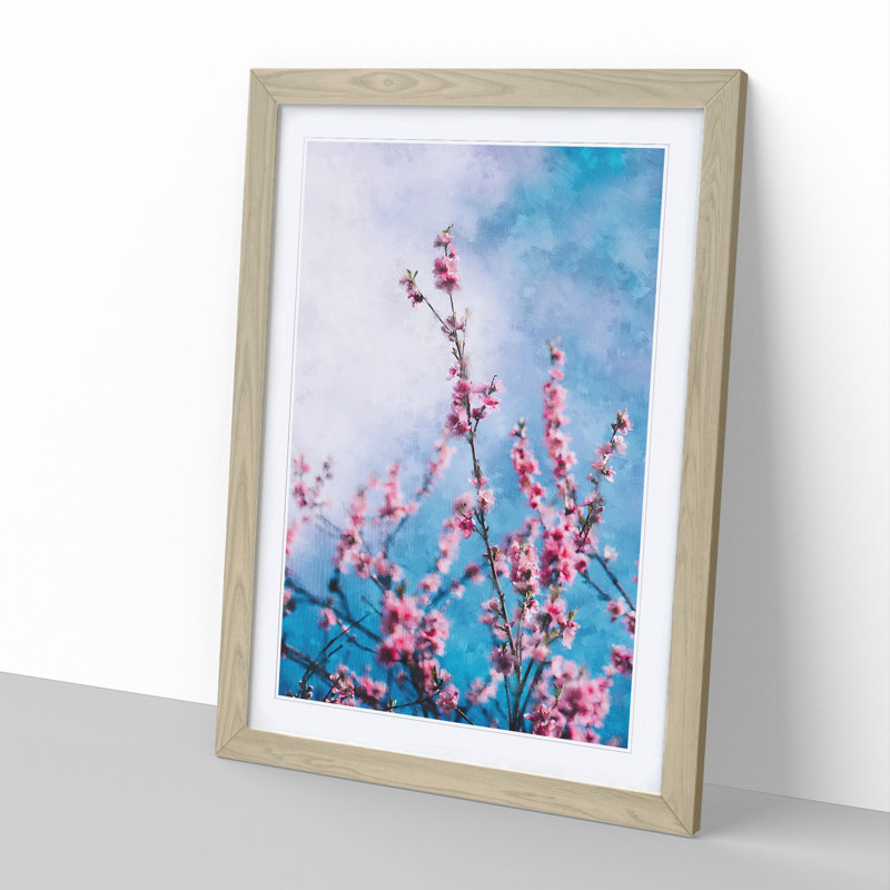Delicate Cherry Blossom Tree - Picture Frame Graphic Art, Oak Framed, 48cm H x 36cm W x 2cm D
