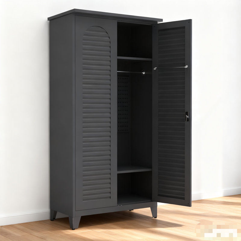73'' Tall Metal Tool Storage Cabinet, With Ample Storage Space For Garage,warehouse,garden,office, Living Room,bathroom,utility Room ( Slate )