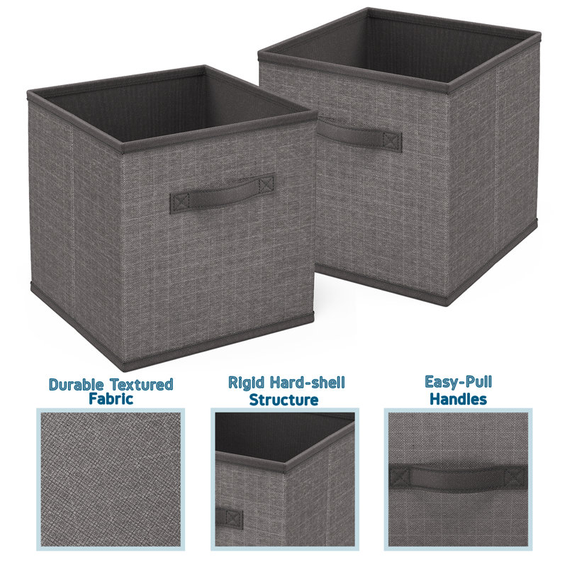 Latitude Run® Fabric Bin, 6, Grey