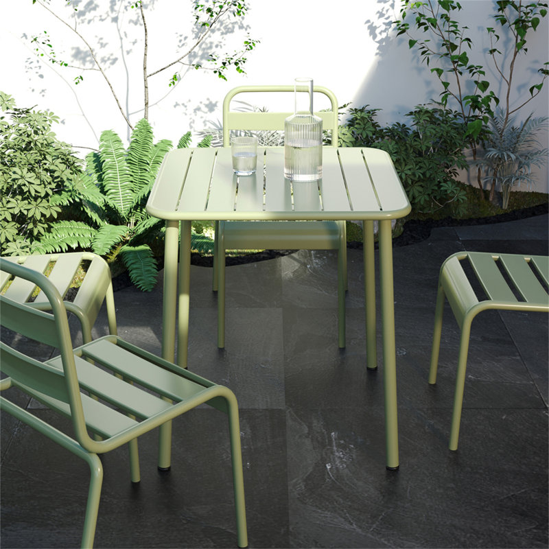 Table de salle à manger d'extérieur Sera, Vert antique