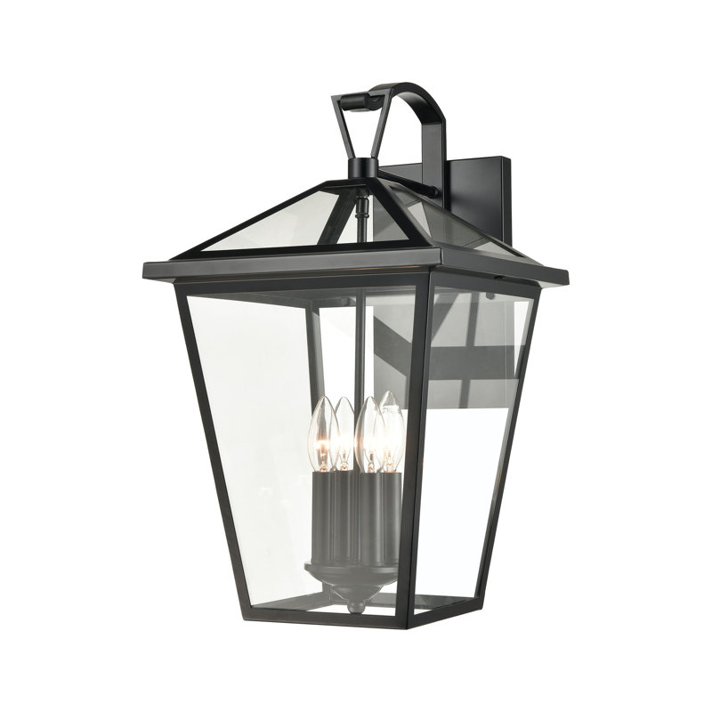 Main Street 21'' High 4-Light Outdoor Sconce - Black, 21" H x 12" W x 14" D