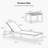 Reivo Outdoor Rust-Resistant Metal Chaise Lounge with Table-2013267798