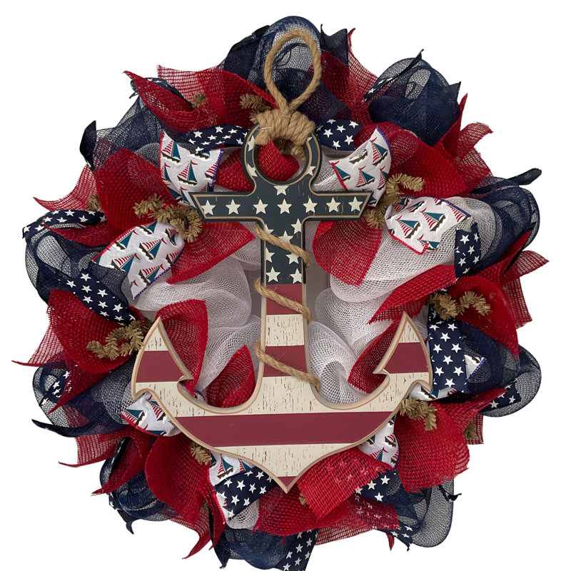 Couronne patriotique ancre nautique