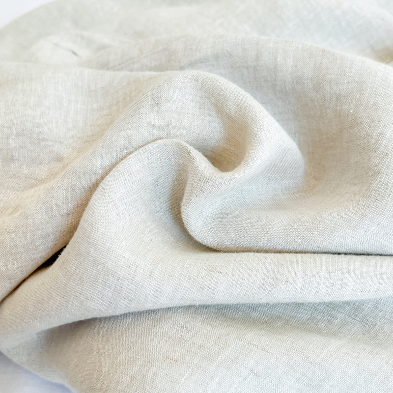 Housse de couette en lin avec fermeture à boutons noix de coco, Lin lin, Housse de couette double / grand + 2 taies d'oreil