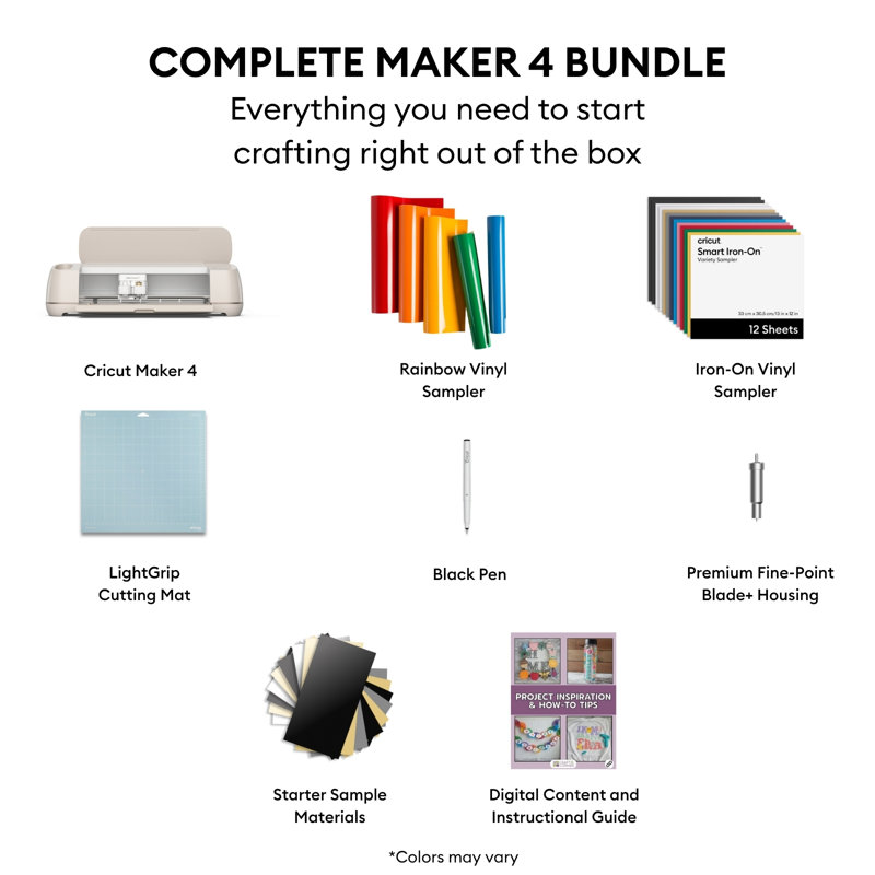 Cricut Maker 4 Cutting Machine Vinyl and Iron-On Bundle
