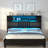 Storage Upholstered PU Headboard With LED Lights & Charging Station-1609409992-1609409994