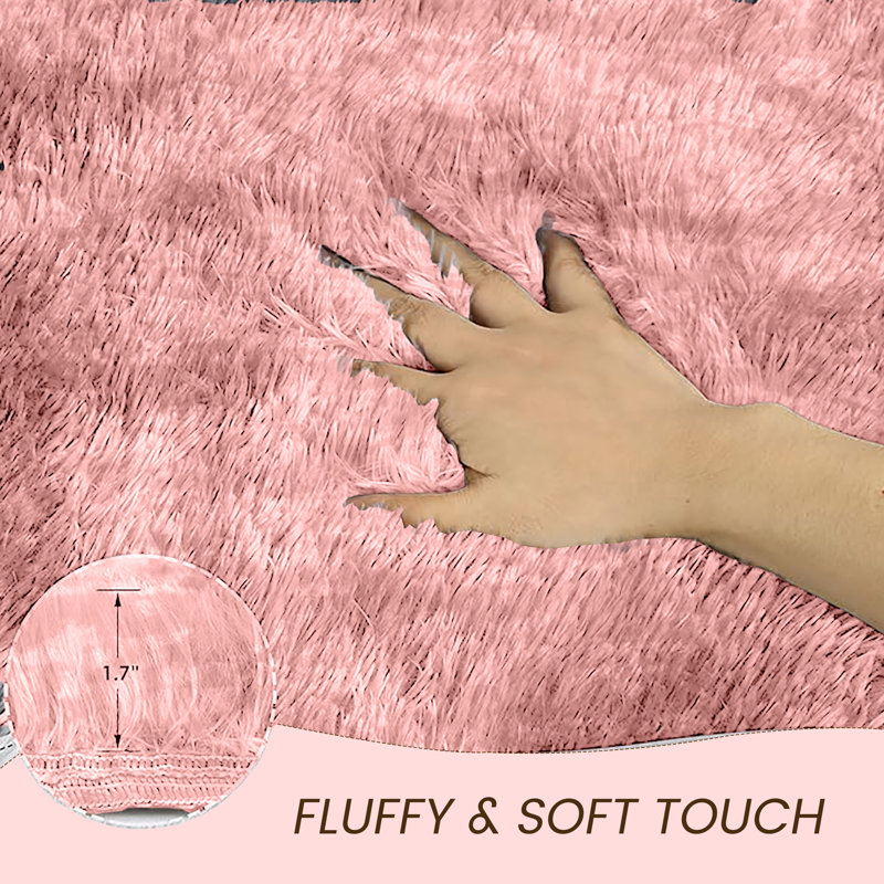 Machine Tufted High Pile Shag Area Rug(Ultra Soft & Fluffy), Runner 80 x 300 cm, Tye Dye Pink