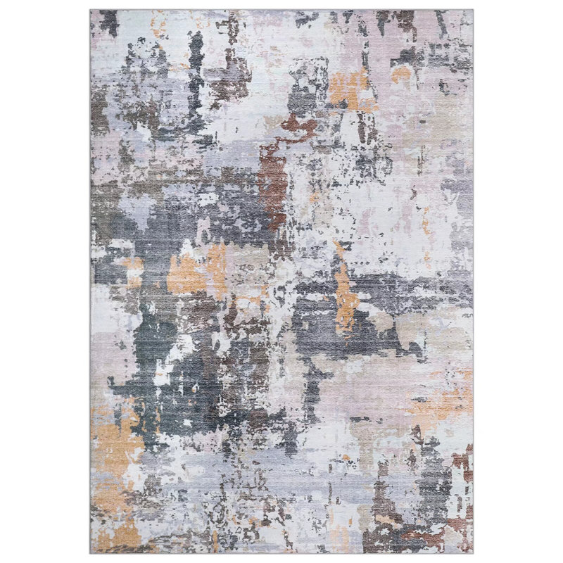 Washable Abstract Area Rugs for Living Room, Rectangle 9' x 12'