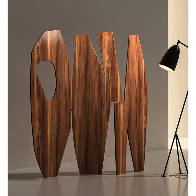 Paravent abstrait en bois