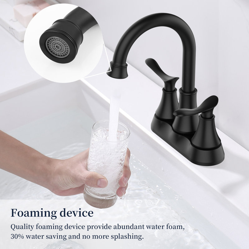 Bathroom faucet with 360 degree turn spout, Matt Black