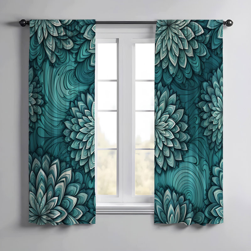 Goruav Semi Sheer Curtain Pair, 40" W x 52" L